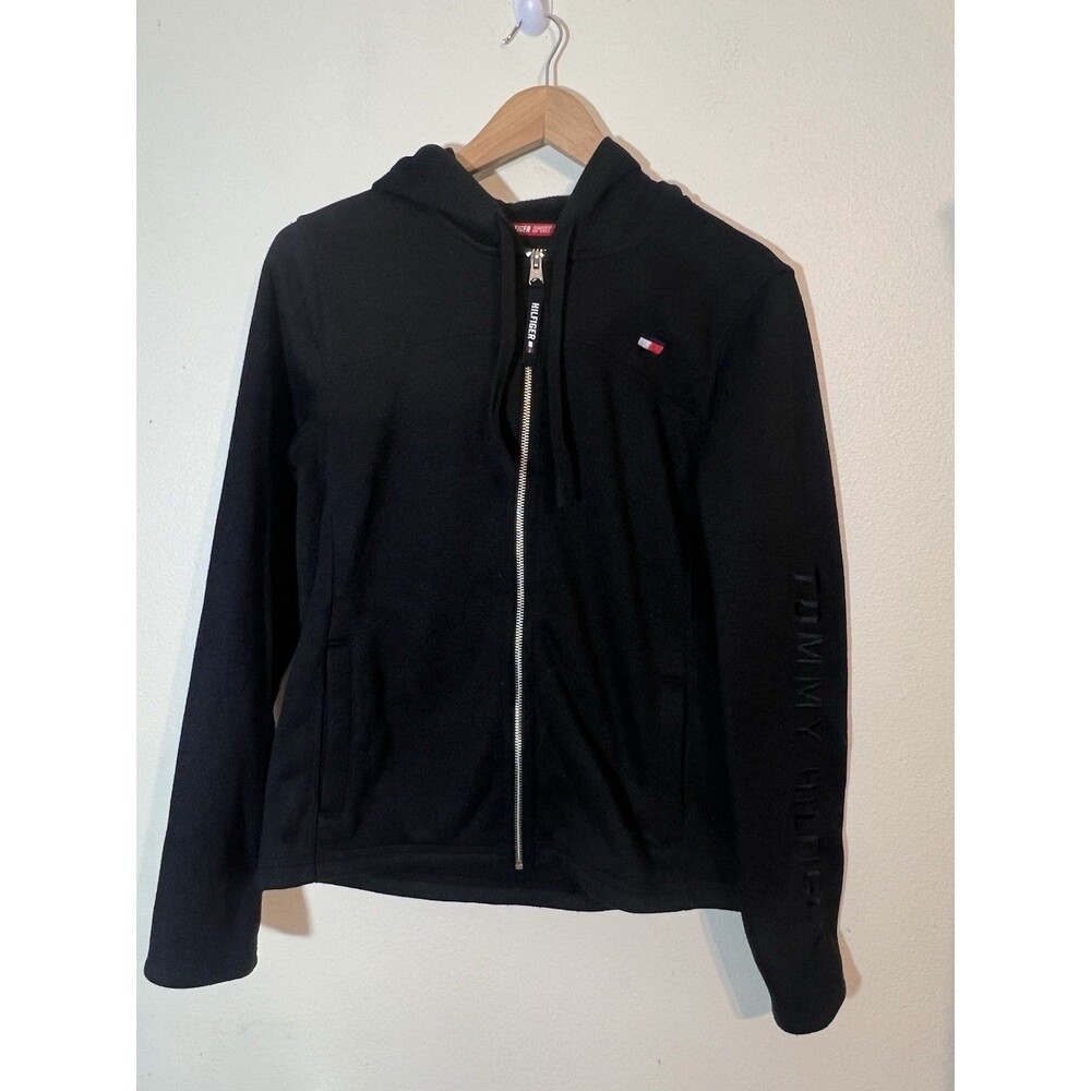 Tommy Hilfiger Women's Full Zip Hoodie Sweatshirt - black - Size Small
